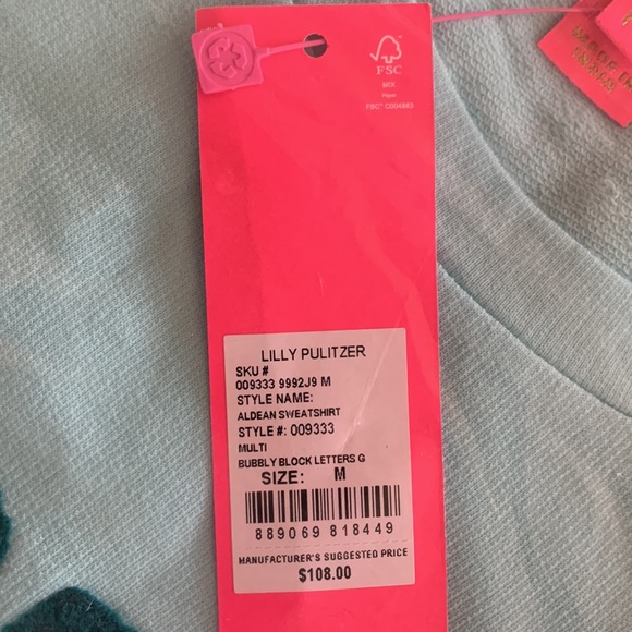 NWT LILLY PULITZER BUBBLY ALDEAN SWEATSHIRT - Picture 5 of 6